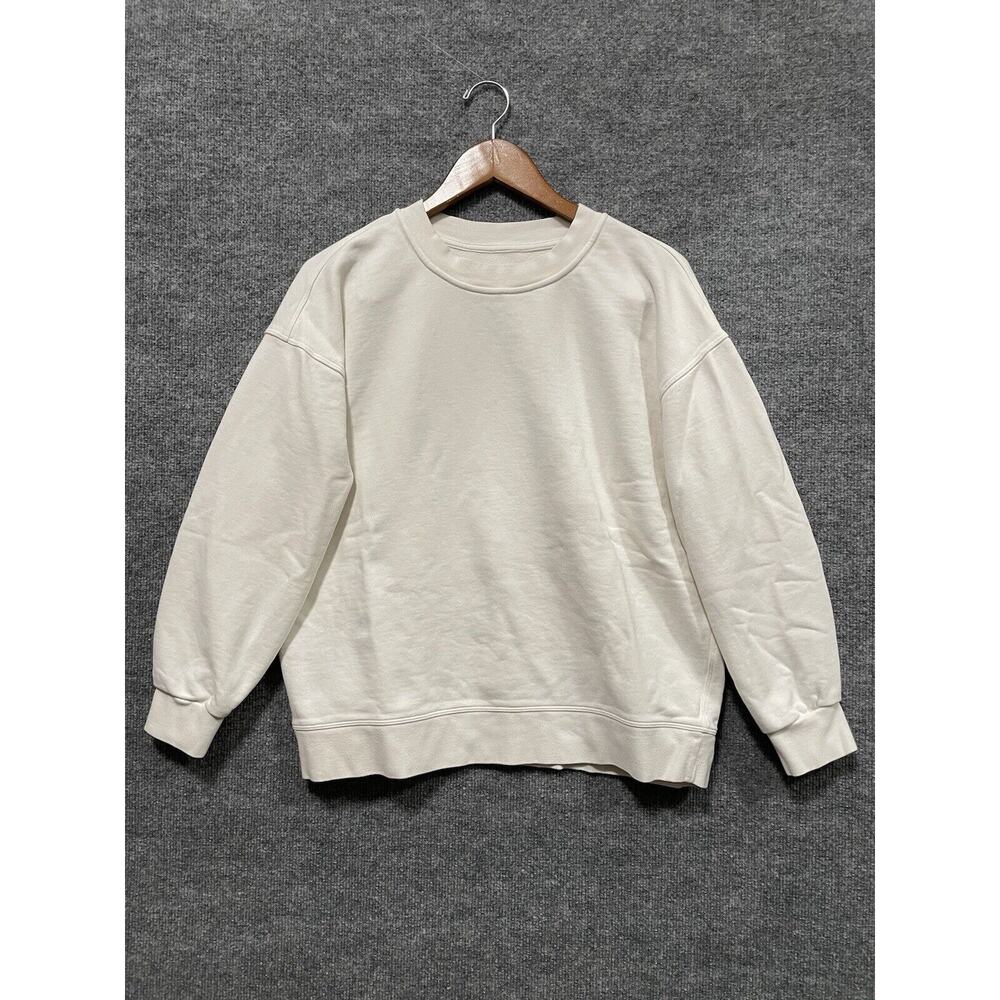 Lululemon Perfectly Oversized Cropped Crewneck Sweatshirt Casual White Size 4